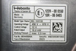 Porsche 9J1 Taycan Hochvoltheizung Hochspannungsheizung Webasto 9J1963507F - Bild 4