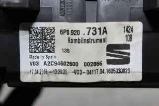 Tacho Kombiinstrument 6P0920731A Seat Ibiza IV ST Bj.16 - Bild 4