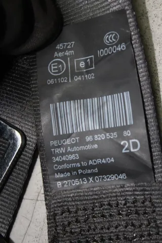 Sicherheitsgurt Gurt 2-Reihe hinten rechts 9682053580 Peugeot 5008 I 0E_ Bj.13 - Bild 2