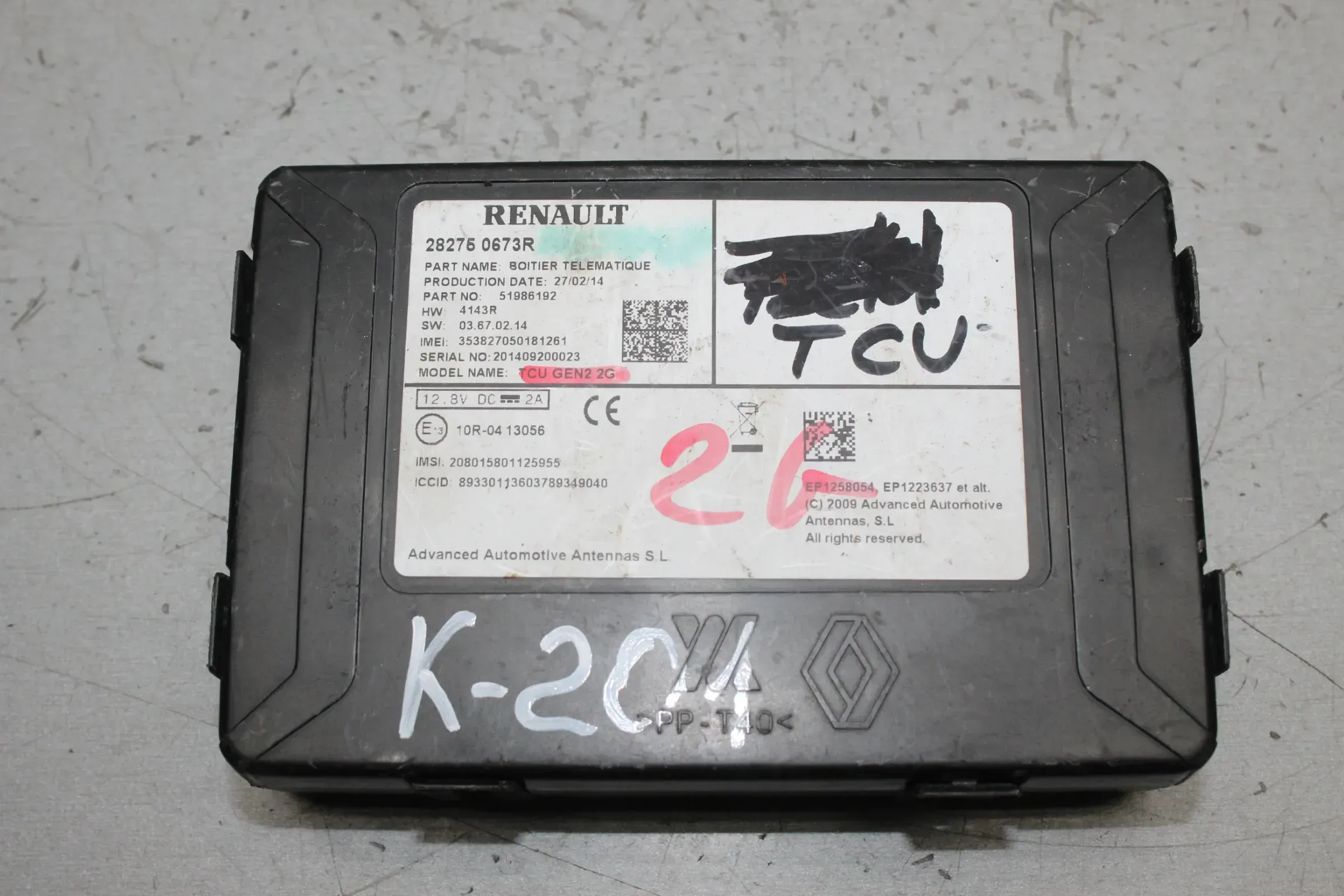Renault Steuergerät Telematik Modul TCU GEN2 3G2 UCM 282750673R - Bild 1