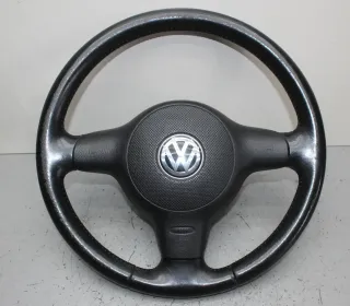 Leder Lenkrad mit Modul Schleifring  6X0880201C, 1H0959655E VW Polo 6N Bj.01 - Bild 1