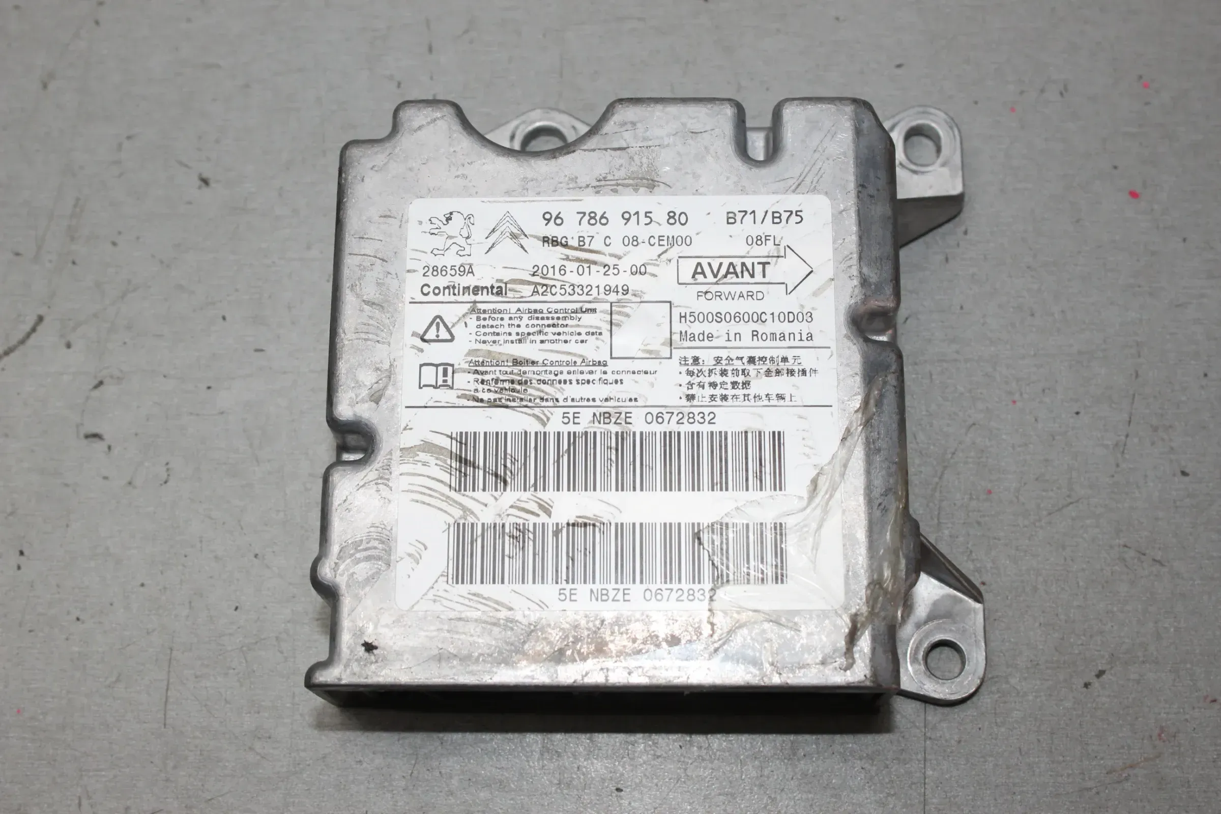 Airbagsteuergerät Steuergerät 9678691580 Citroen C4 II NC Bj.16 - Bild 1