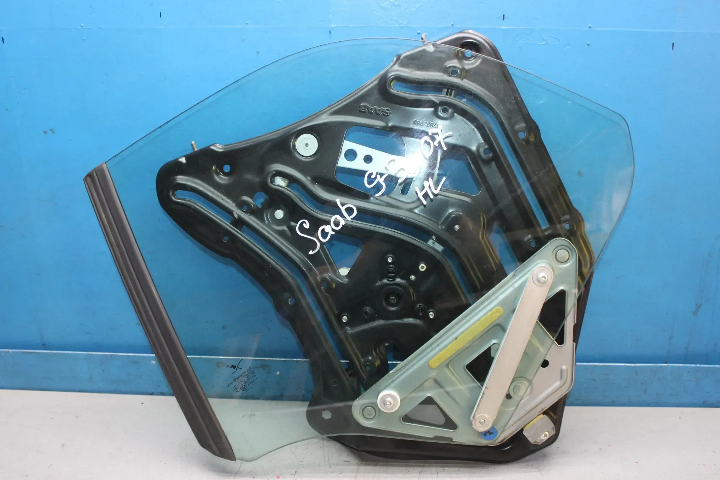 Fensterheber Gestänge Motor Scheibe hinten links Saab 9-3 YS3F Cabrio Bj.07 - Bild 1