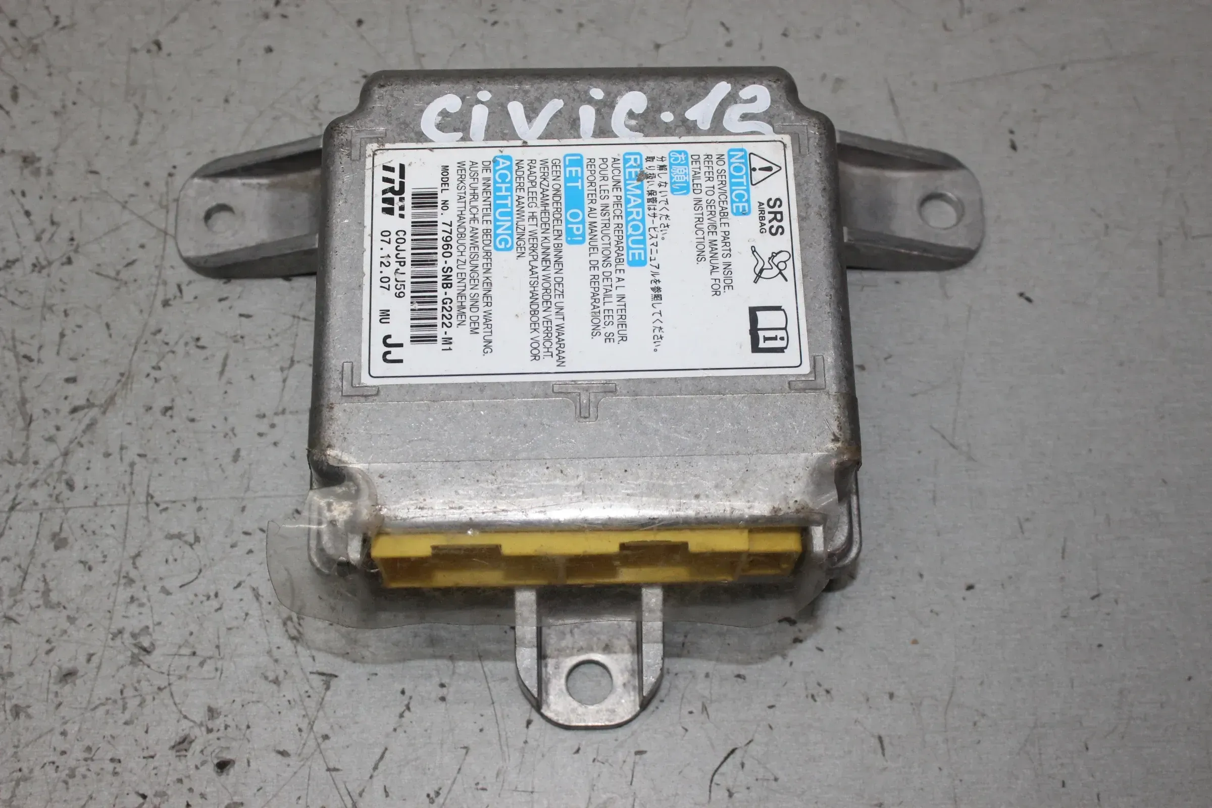 Steuergerät Airbagsteuergerät 77960-SNB-G222-M1 Honda Civic VIII 1.3 FA FD Bj.12 - Bild 1