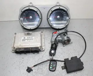 Set Tacho Motorsteuergerät Wegfahrsicherung Zündschloss VW Polo 6N 1.4 44 kW - Bild 1