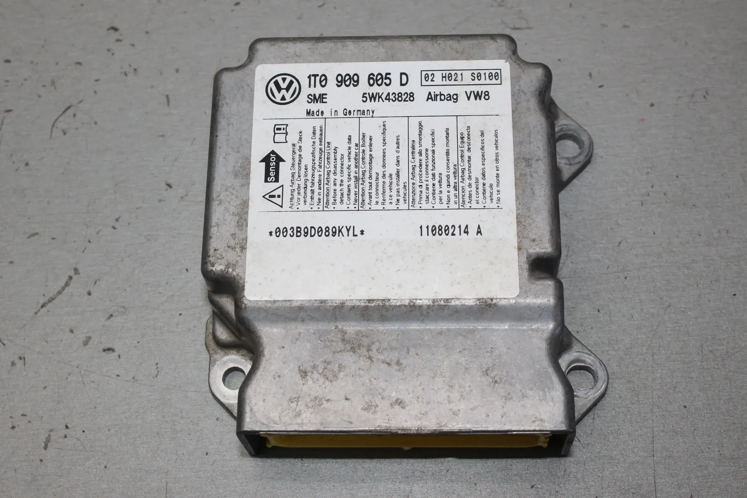 Steuergerät Airbag Airbagsteuergerät 1T0909605D 5WK43828 VW Touran 1T1 1T2 Bj.08 - Bild 1