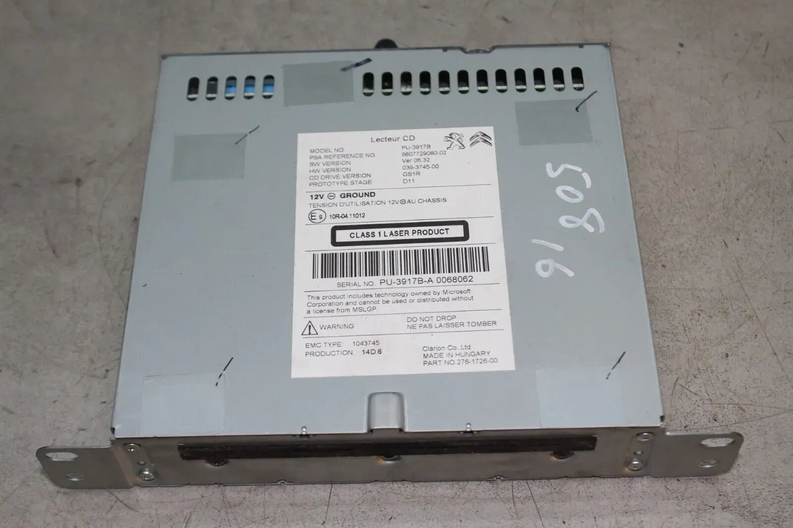 Navi CD Laufwerk Navigationssystem Leser 9807729080 Peugeot 508 I 8D Bj.16 - Bild 1