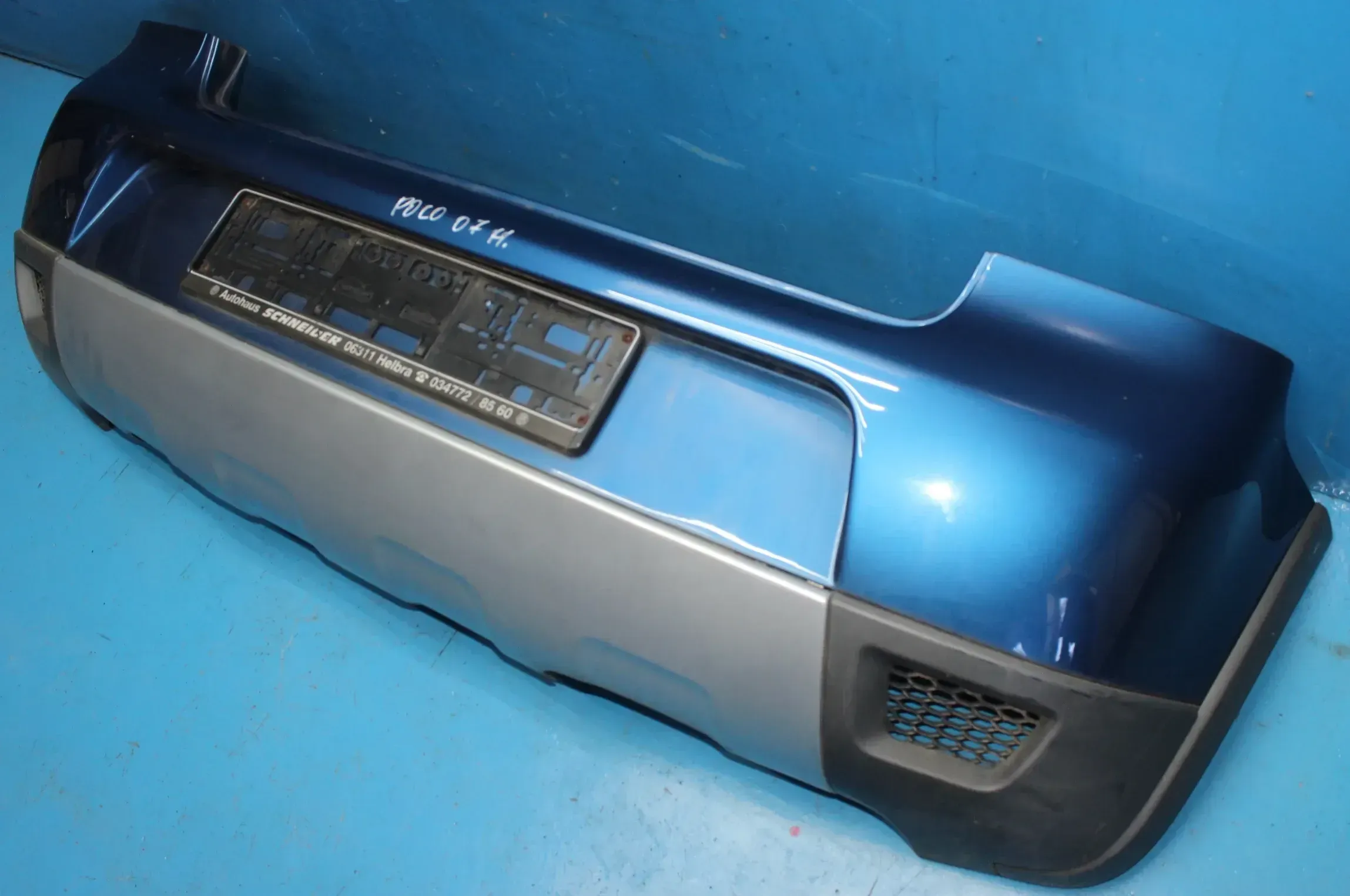 Stoßstange Stoßfänger hinten LA5K Olympiablau Perl VW Cross Polo IV 9N3 Bj.07 - Bild 1