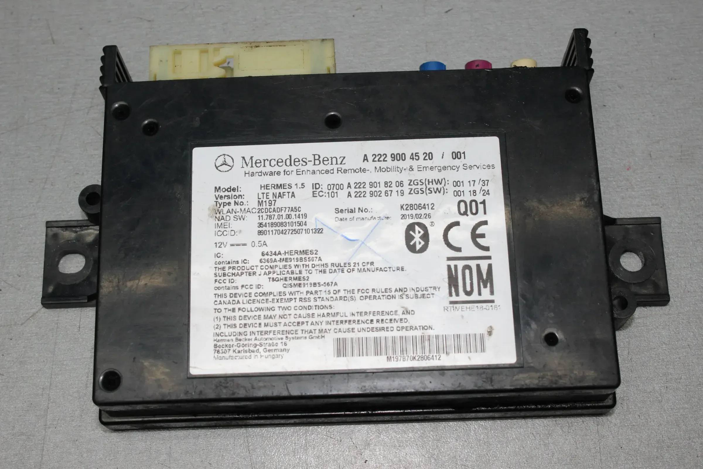 Mercedes Benz W222 Steuergerät Bluetooth Modul A2229004520, A2229018206 - Bild 1