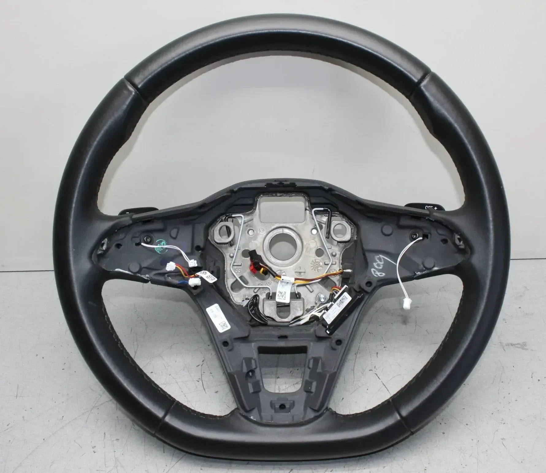 VW Golf 8 VIII Leder Lenkrad Schaltwippen 5H0419093 5H0959542G ohne Anbauteile - Bild 1