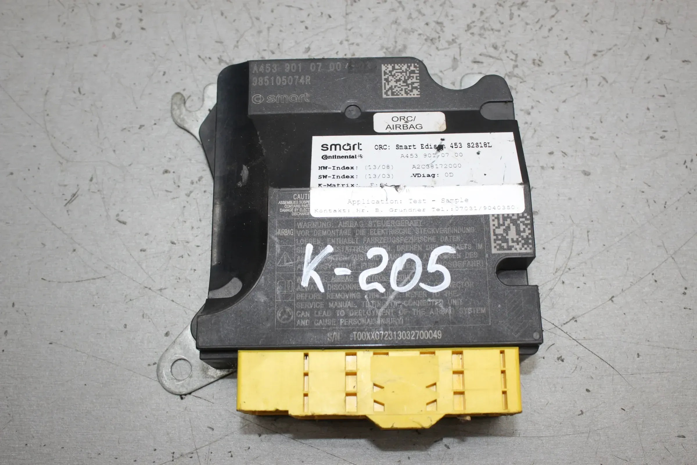 Smart Forfour W453 Airbagsteuergerät Steuergerät A4539010700 985105074R - Bild 1