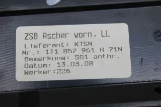 Aschenbecher Ascher vorne 1T1857961 H VW Touran 1T1 1T2 Bj.08 - Bild 6