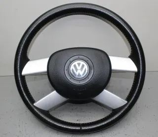Leder Lenkrad mit Modul 6Q0419091N, 1T0880201E VW Cross Polo IV 9N3 1.4 Bj.07 - Bild 1