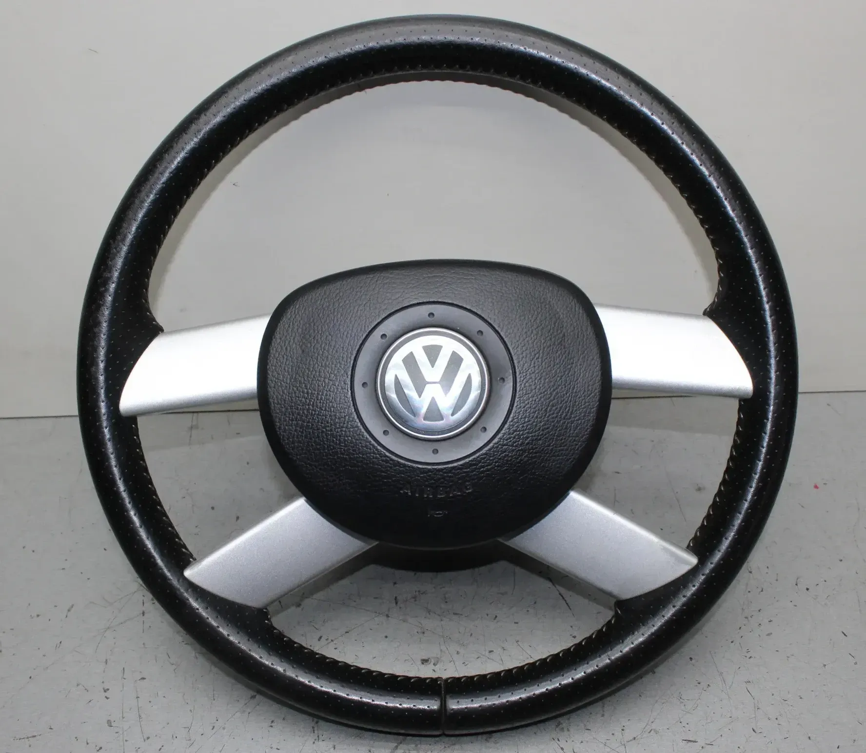 Leder Lenkrad mit Modul 6Q0419091N, 1T0880201E VW Cross Polo IV 9N3 1.4 Bj.07 - Bild 1
