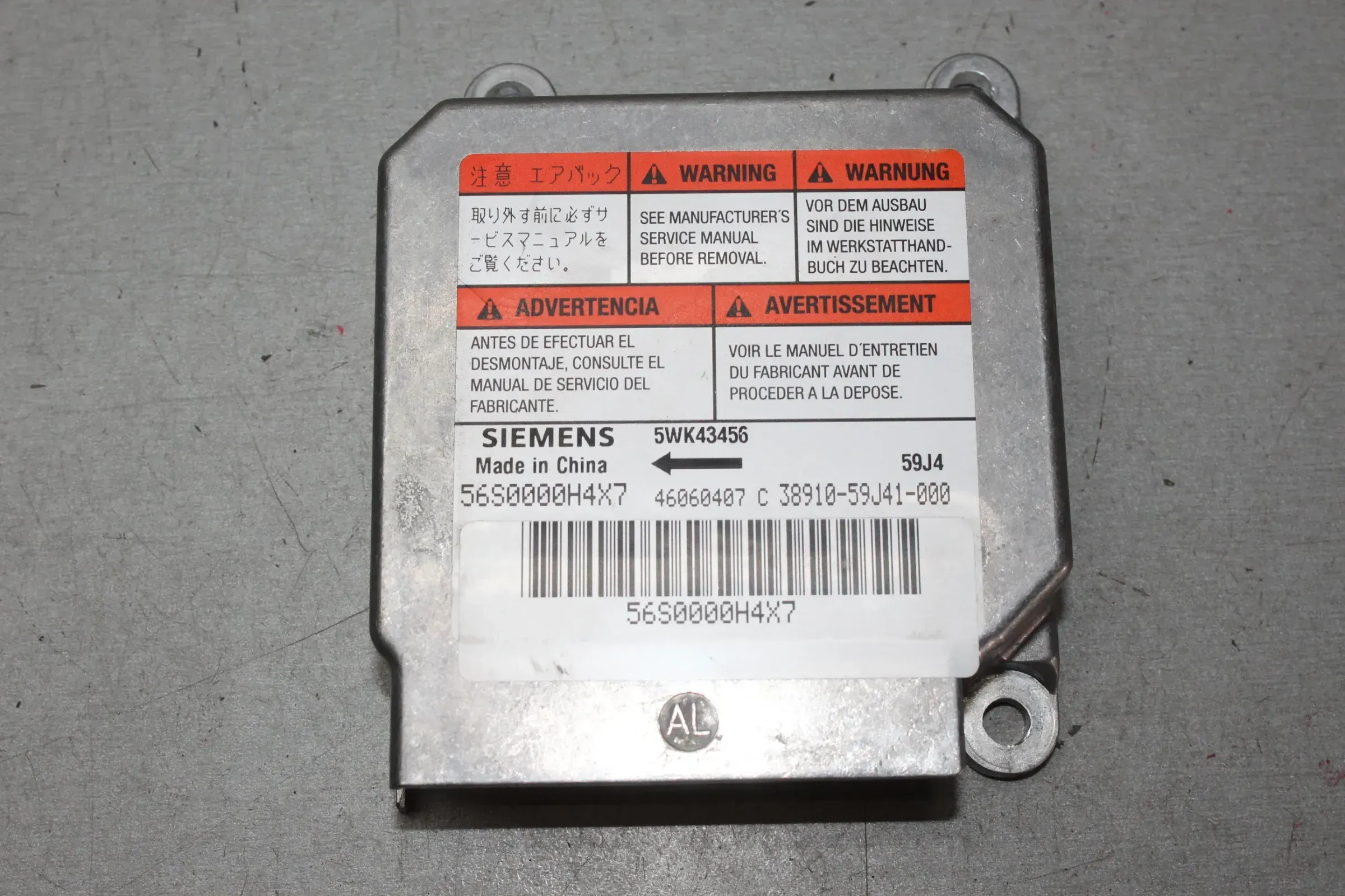Airbagsteuergerät Steuergerät 5WK43456, 38910-59J41 Suzuki Liana ER Bj.07 - Bild 1