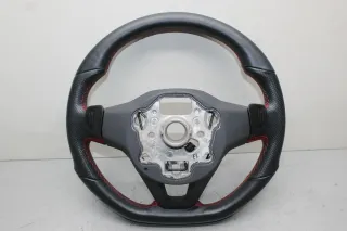 VW Golf 8 VIII Leder Lenkrad Faden Rot Schaltwippen 5H0959542J ohne Anbauteile - Bild 6