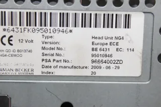 Navigation Head Unit NG4 Europe ECE BE 6431 Navi 96664002ZD Citroen C5 III Bj.10 - Bild 8
