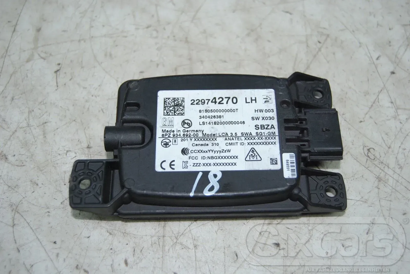 Steuergerät Spurhalteassistent Totwinkelerkennung GM 22974270 LH 340426381 - Bild 1