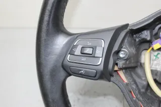 Leder Lenkrad 6R0419091F W74, 5K0959542A, VW Polo V 6R Bj.11 - Bild 3