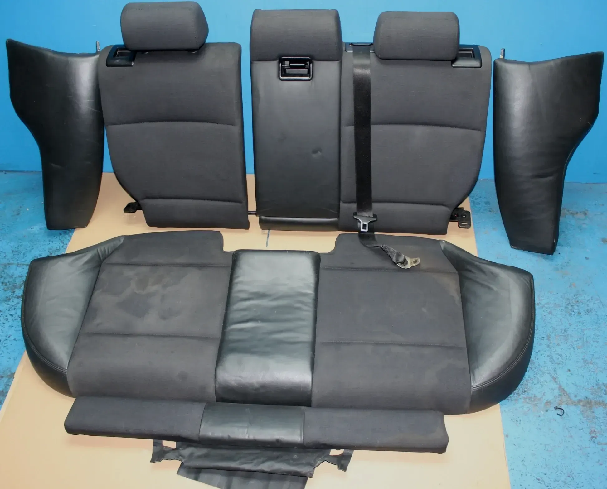 Rücksitzbank Rücksitz Sitz hinten Teilleder BMW 3er E46 325i Touring Bj.01 - Bild 1