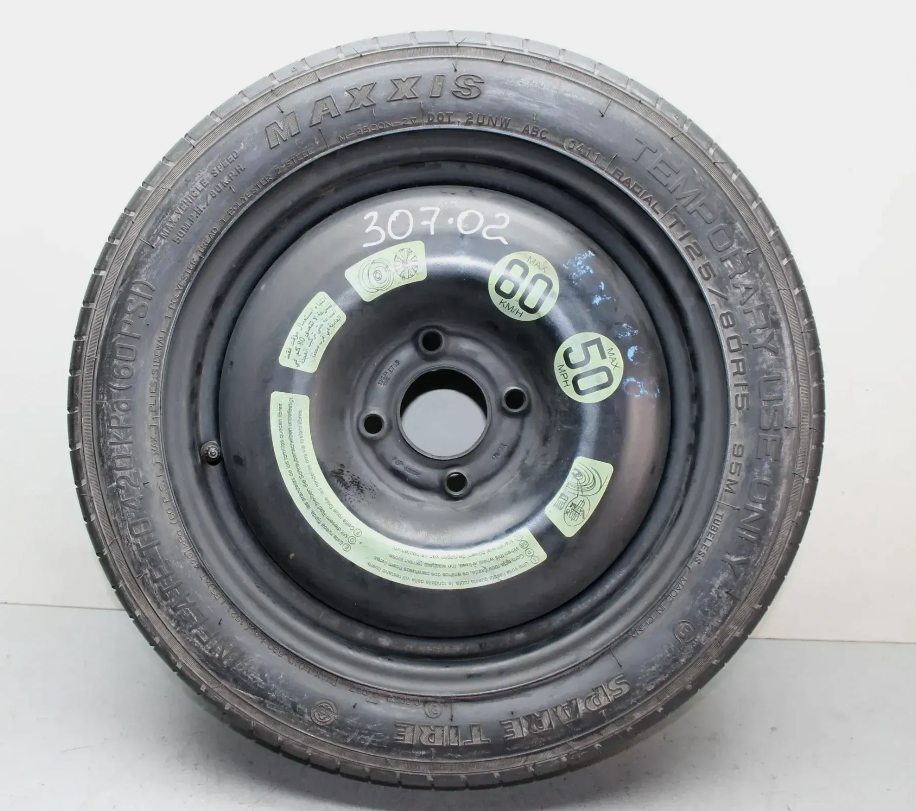 Ersatzrad LK 4x108 3.5Jx15 ET15 Reserverad T215/80 R15 Peugeot 307 SW Bj.02 - Bild 1