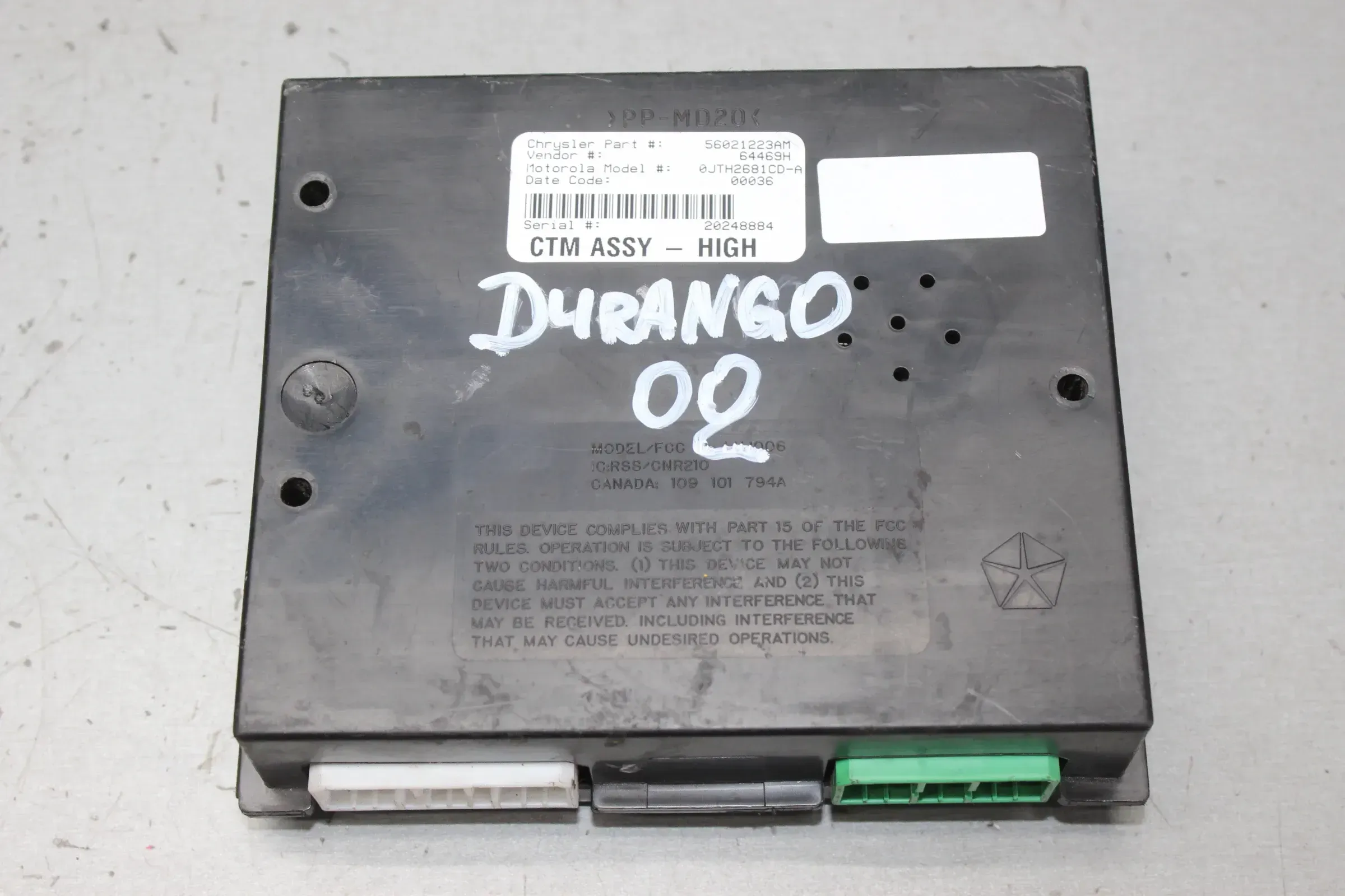CTM ASSY- HIGH Steuergerät 56021223AM Dodge Durango 4.7 V8 DN Bj.02 - Bild 1