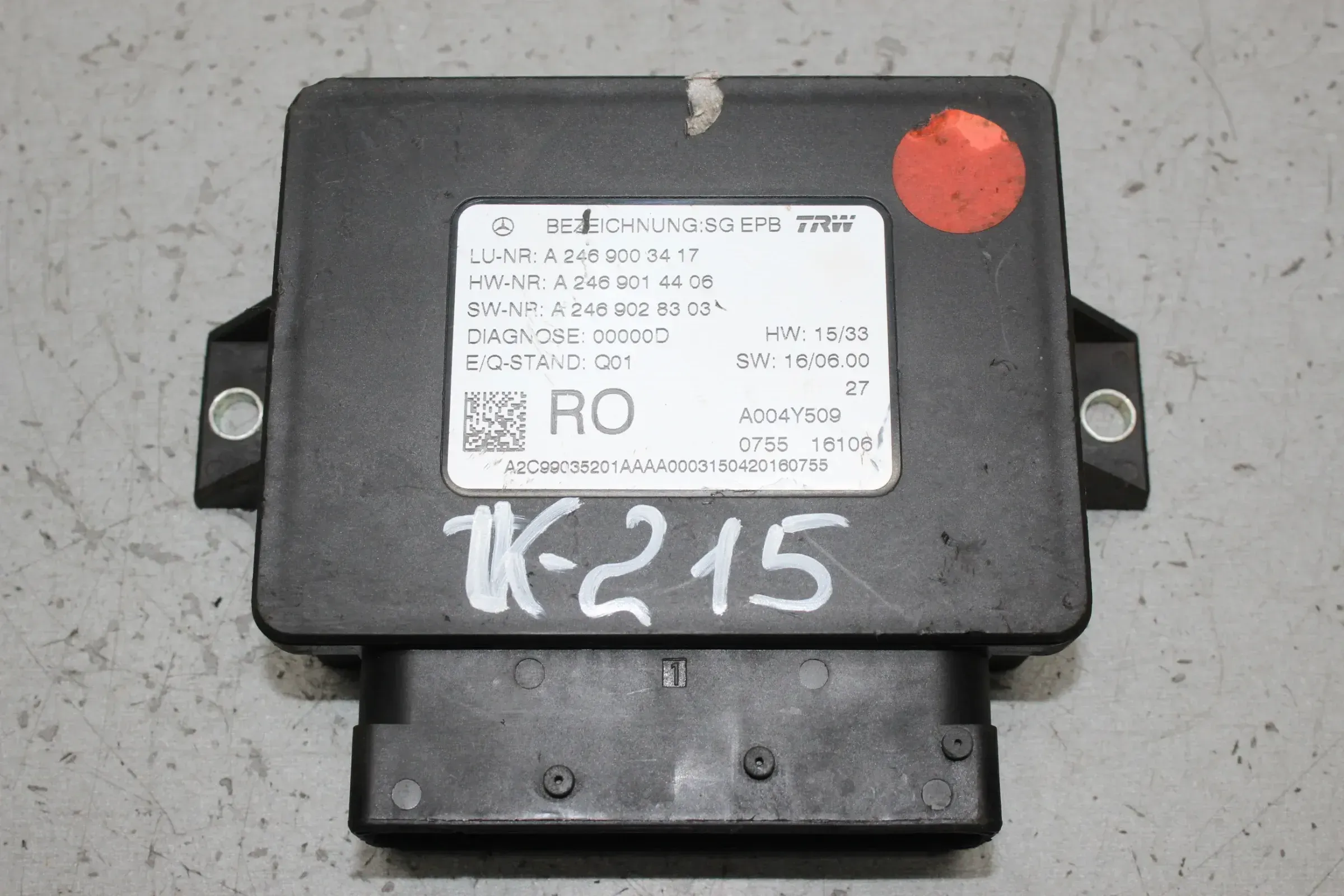 Mercedes Benz W246 Steuergerät Feststellbremse Parkbremse A2469003417 - Bild 1