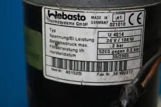 Wasserpumpe 24V Pumpe Standheizung Webasto Typ U4812 70873A Mercedes Cito Evo - Bild 6