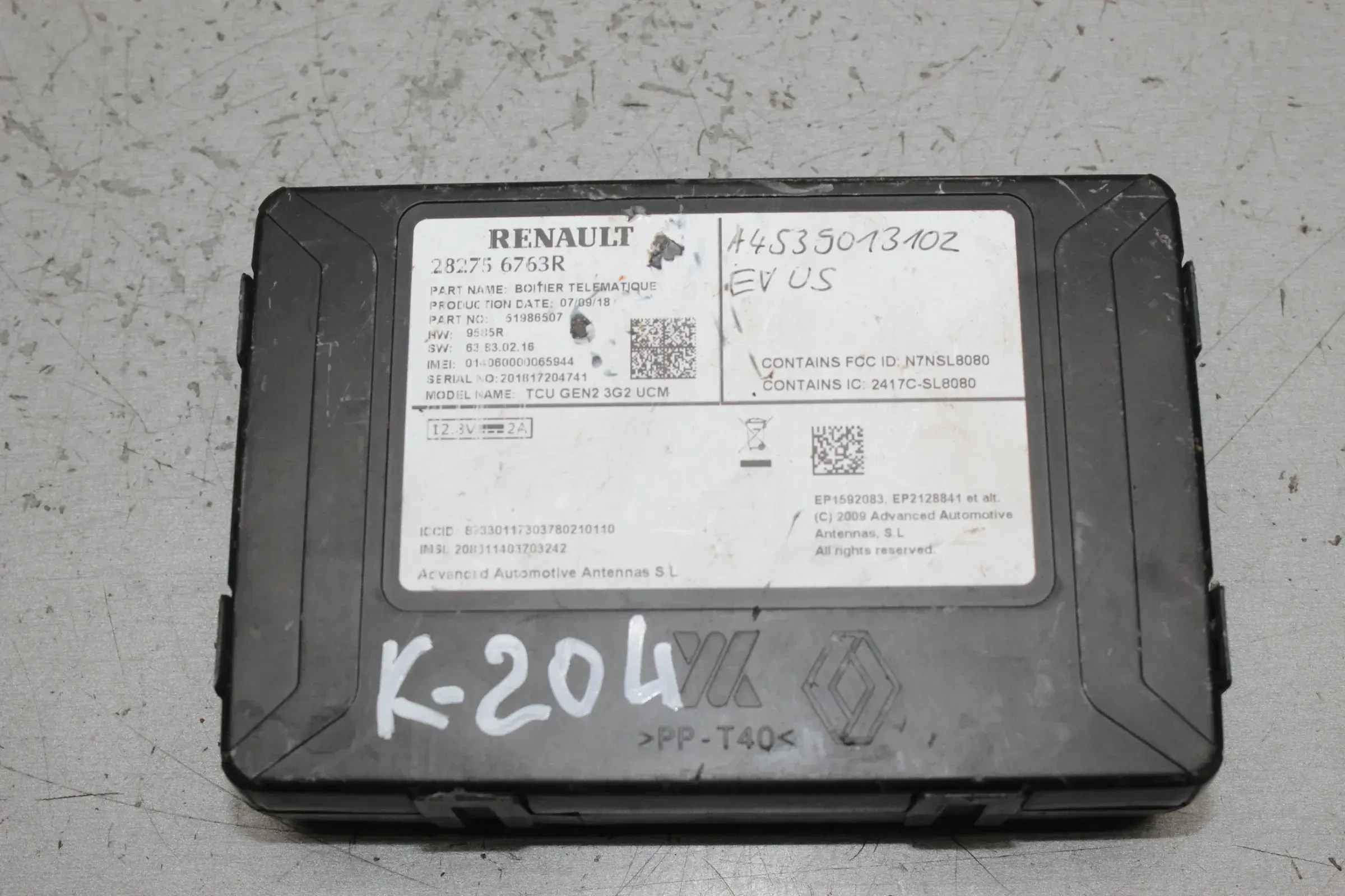 Renault Steuergerät Telematik Modul TCU GEN2 3G2 UCM 282756763R - Bild 1