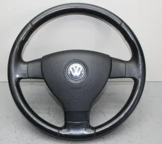 Leder Lenkrad mit Modul 6Q0880201Q, 1K0419091M VW Polo IV 9N3 Bj.05 - Bild 1