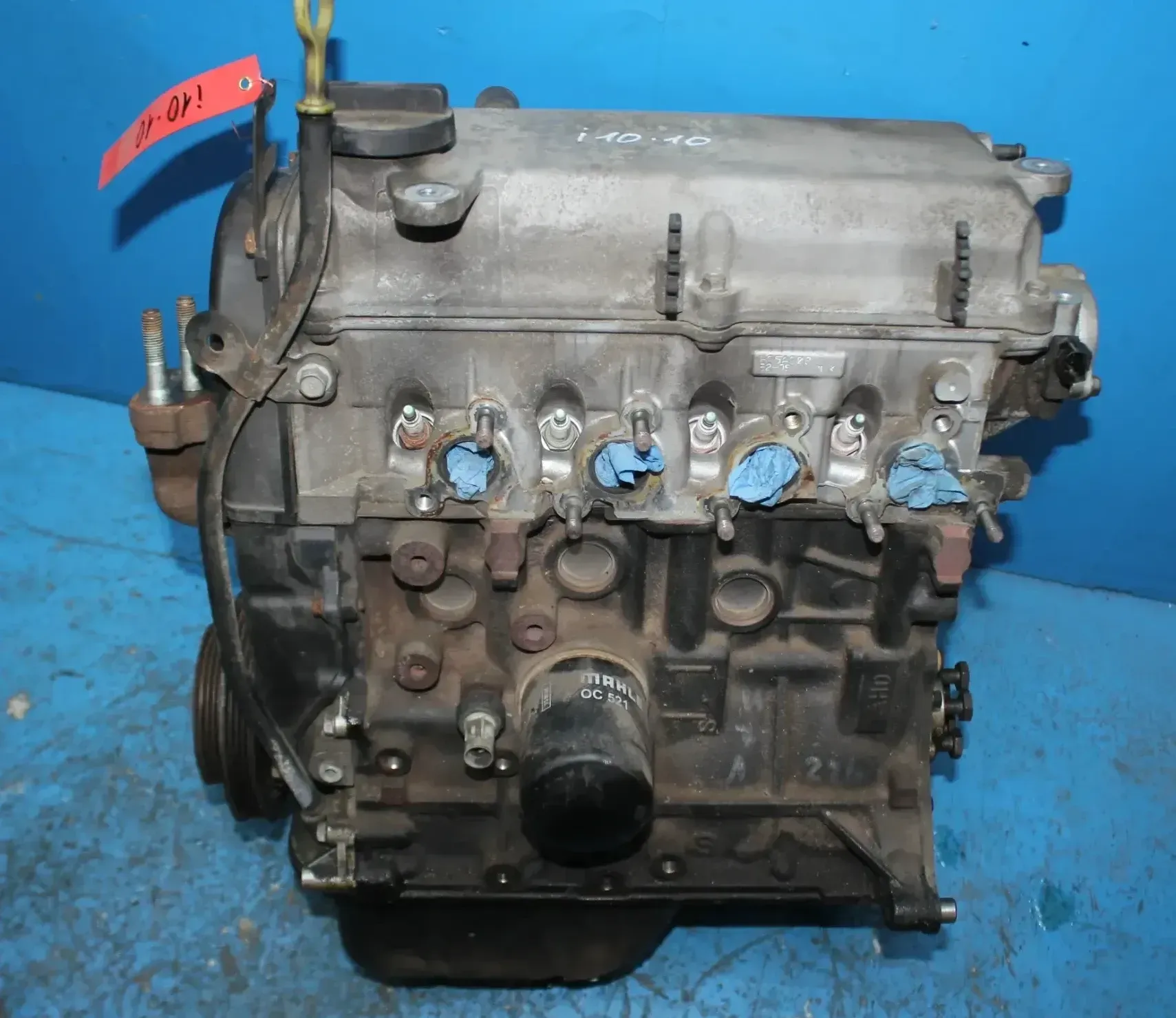 Benzin Motor code G4HG Ohne Anbauteile Hyundai i10 1.1 49 kW Bj.10 - Bild 1