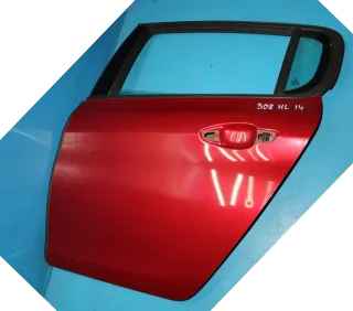 Tür hinten links mit Türscheibe EPYD Rubinrot Peugeot 308 II T9 Bj.14 - Bild 2