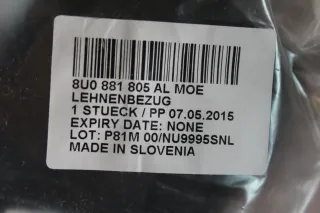 Neu Original Audi Q3 8U Sitzbezug Sitz vorne links Sport Leder Perlnappa S-Line - Bild 10