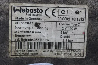 Webasto Heizgerät Standheizung Termo Top C 000002031232 Diesel 12V 40W (II) - Bild 6